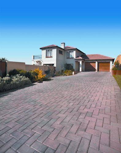 Modern Residential Driveway Paved With Bosuns Bevel Bond Paver